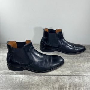 Johnston & Murphy Black Leather Chelsea Men’s Dress Ankle Work Boots Size 10